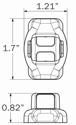 Amber/red reversible fender light, hard wired with 5.5-in. leads (black=power, white=ground), chrome cover