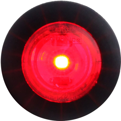 Red diode 1-LED 3/4" low profile marker/clearance light with A12GSB grommet and .180 male bullets