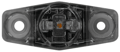 DISCONTINUED - Smoke lens 3-LED yellow marker/clearance light, hard wired (black=power, white=ground), .180 female barrels