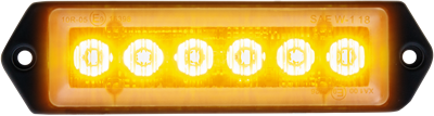 Clear Lens Yellow LED Warning Light, Surface Mount, 10-30V