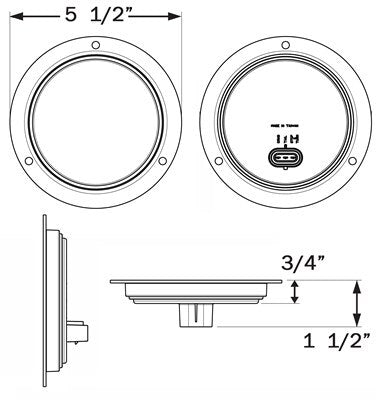 Red stop/turn/tail light, flange mount, weathertight connection LED