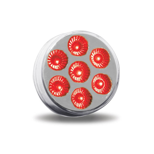 Trux 2.5" Round Red Marker to Green Auxiliary LED Light (7 Diodes)