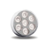 Trux 2" Round Red Marker to White Auxiliary LED Light (7 Diodes)