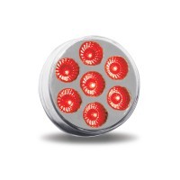 Trux 2" Round Red Marker to White Auxiliary LED Light (7 Diodes)