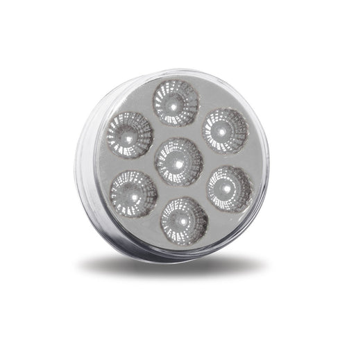 Trux 2" Round Red Marker to White Auxiliary LED Light (7 Diodes)