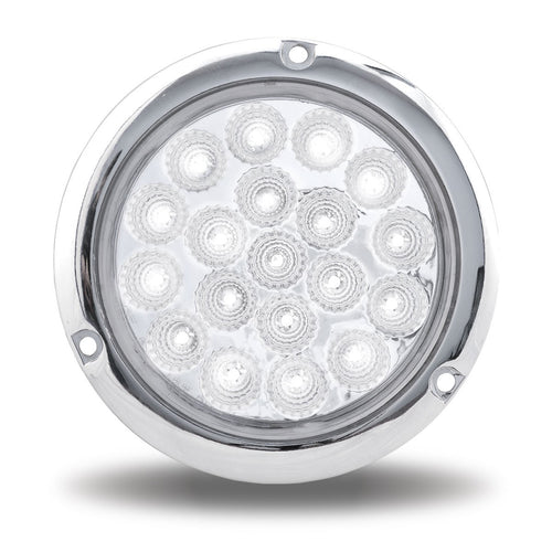Trux 4" Red Stop, Turn & Tail to White Back Up LED Light with Flange Mount (19 Diodes)