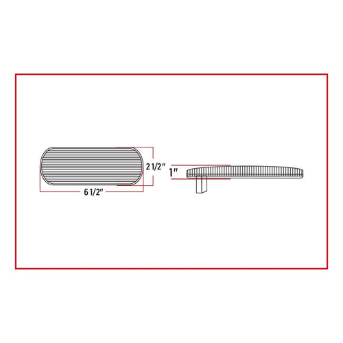 6″ Red Stop, Turn & Tail to White Back Up LED Oval Light – 12 Diodes