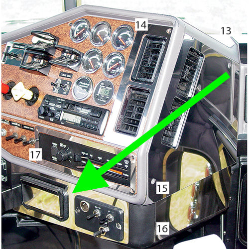 Console Ash Tray Trim (2 Pc) Fits Freightliner Classic/FLD Stainless Steel