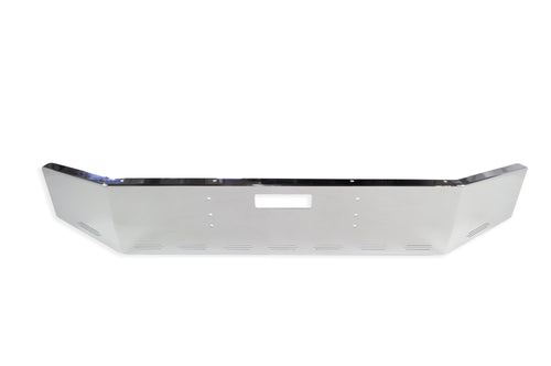 14”-10" Chrome Bumper With Tapered Ends, 7 Gauge, Center Tow And 9 Hidden Light Holes Fits Mack RD With Universal Brackets