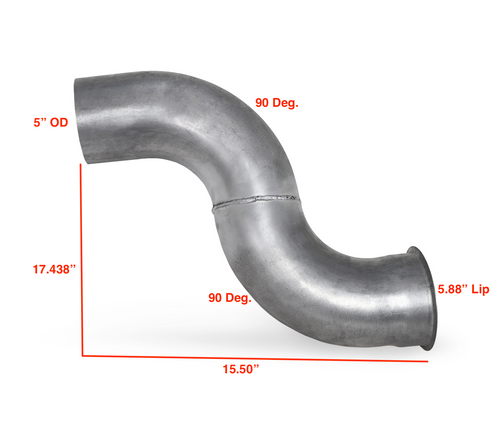 5" Aluminized Turbo Pipe 5”OD/Flare