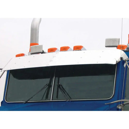 Visor 13" Stainless Steel Blank Kenworth W900 Flat Glass Two Piece (2007+)