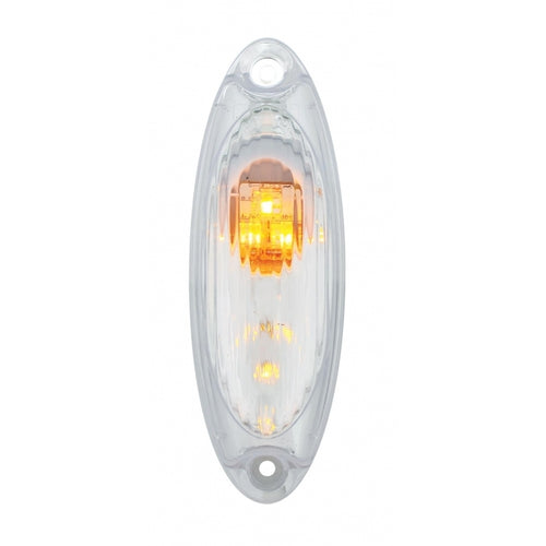 3 Amber LED Reflector Cab Light For 2008-2017 Freightliner Cascadia - Clear Lens