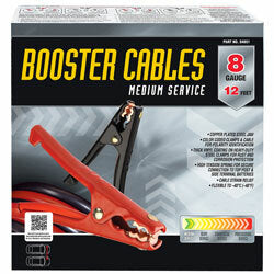 East Penn Mfg. - 8-Gauge 12' Booster Cable, 400B Black/Red (JUMPER CABLE)