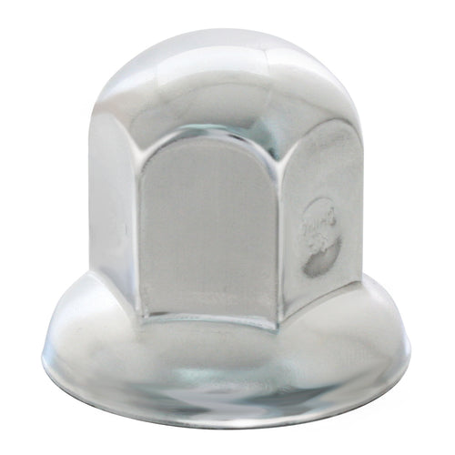 Standard Chrome Plated Steel Push-On Lug Nut Cover With Flange 33mm