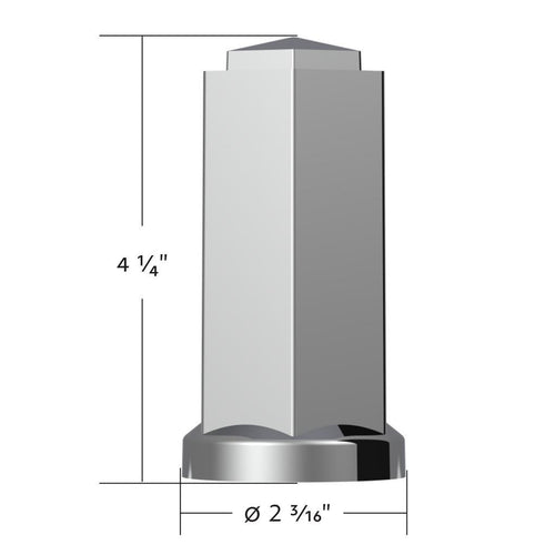 33mm X 4-1/4" Tall Chrome Plastic Hexagon Style Thread-On Nut Cover