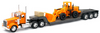 Tractor with Lowboy Hauling a Wheel Loader 1:32 Scale fits Kenworth W900
