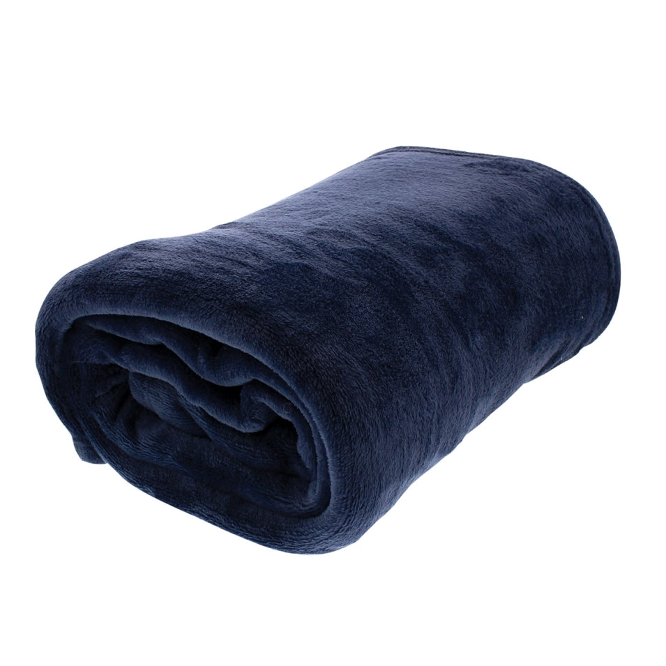 50” x 60” Flannel Fleece Comfort Blanket - Navy Blue