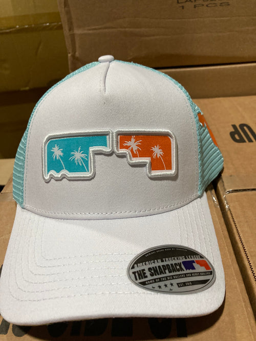 Hat Mesh, Florida, White/Teal