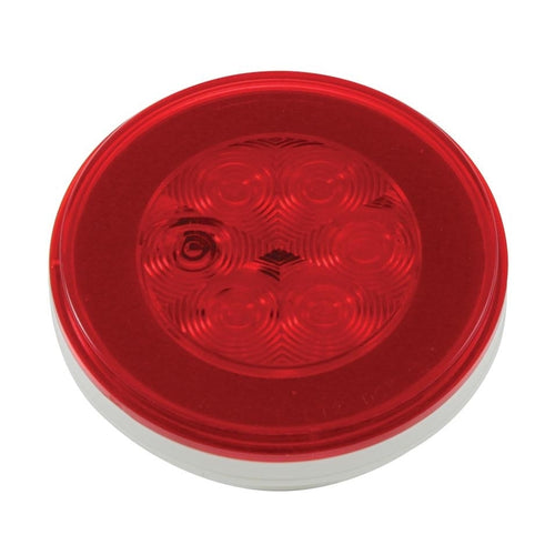 4 Inch Round Glolight Trailer Tail Light- S/T/T - Led - Submersible - 21 Diodes - Red Lens