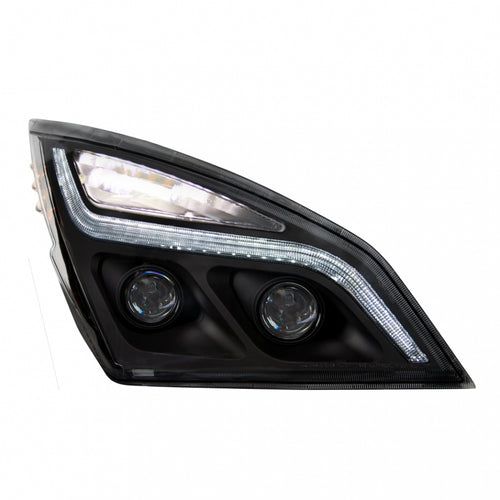 Black LED Projection Headlight With LED Position Light For 2018-2024 Freightliner Cascadia- Passenger