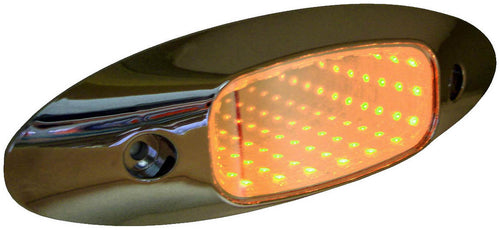 LED Auxiliary, Oval, w/ Chrome Bezel, 6.45″X2.16″, amber,