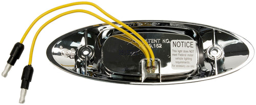 LED Auxiliary, Oval, w/ Chrome Bezel, 6.45″X2.16″, amber,