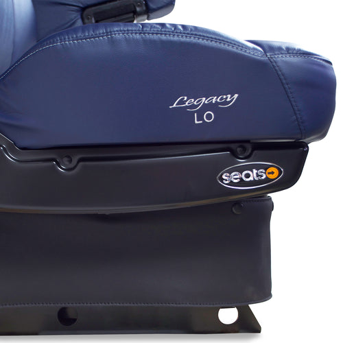 Blue Leather Seat Legacy, LO (Low Profile), Highback DuraLeather W/ Under Adjust Arms