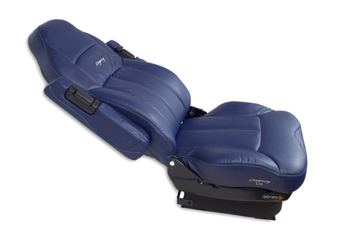 Blue Leather Seat Legacy, LO (Low Profile), Highback DuraLeather W/ Under Adjust Arms
