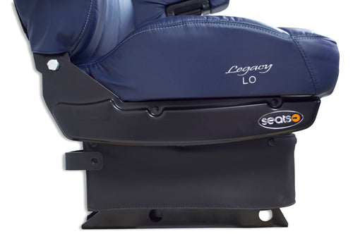 Blue Leather Seat Legacy, LO (Low Profile), Highback DuraLeather W/ Under Adjust Arms