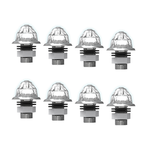 3/4" Jewel Style Mini Watermelon Hero LED Light - White Light / Clear Lens, 8 Pack