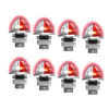 3/4" Jewel Style Mini Watermelon Hero LED Light - Red Light / Clear Lens, 8 Pack
