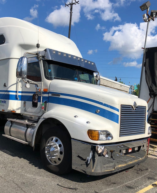 22” Chrome Bumper ( International 9200 & 9400 ) Aero, W/ Tow & 10 Hidden Light Holes