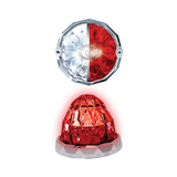 3.5" Jewel Style Watermelon Hero LED Marker Light - White and Red Light / Clear Lens