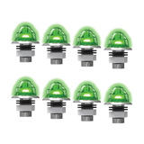 3/4" Jewel Style Mini Watermelon Hero LED Light - Green Light / Clear Lens, 8 Pack