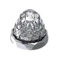 3.5" Full size watermelon Red/Clear Jewel series Hero light