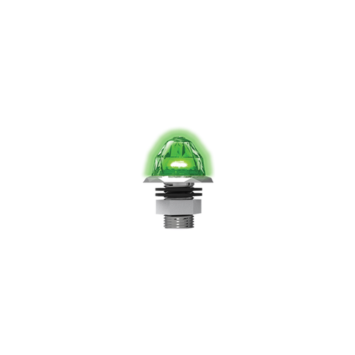 3/4" Jewel Style Mini Watermelon Hero LED Light - Green Light / Clear Lens