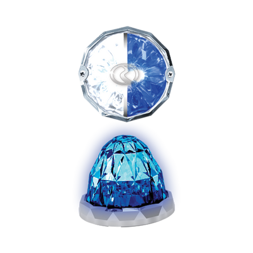 3.5" Jewel Style Watermelon Hero LED Marker Light - White and Blue Light / Clear Lens