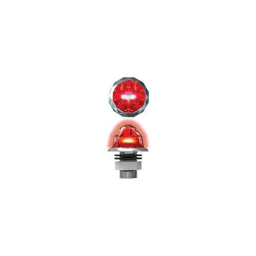 3/4" Jewel Style Mini Watermelon Hero LED Light - Red Light / Red Lens