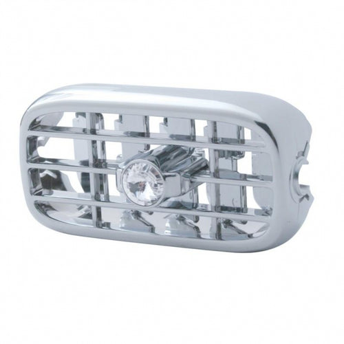 Chrome Plastic A/C Vent With Color Crystal For Peterbilt (2006+) - Clear Crystal