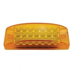 21 LED Reflector Rectangular Clearance/Marker Light - Amber LED/Amber Lens