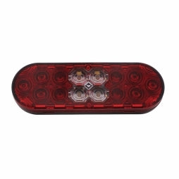 6” Oval Combo Light with 14 LED Stop, Turn & Tail Light & 16 LED Back-Up Light - Red LED/Red Lens