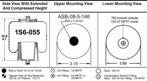 Air Bag Spring Fits International, Mack