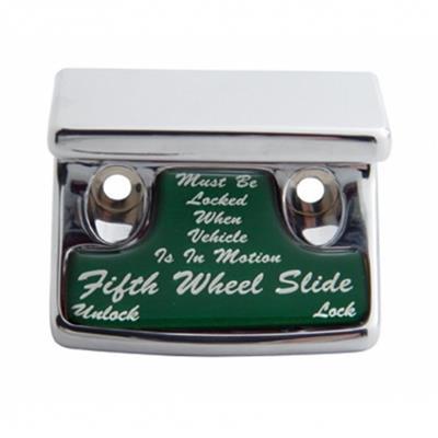 Chrome Plastic Fifth Wheel Switch Guard With Glossy Sticker For 1990-2010 Freightliner Classic- Green Sticker