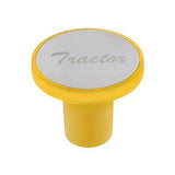 "Tractor" Aluminum Screw-On Air Valve Knob w/ Stainless Plaque - Electric Yellow