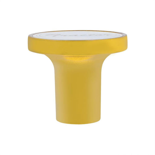 "Tractor" Aluminum Screw-On Air Valve Knob w/ Stainless Plaque - Electric Yellow