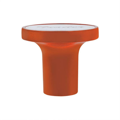 "Trailer" Aluminum Screw-On Air Valve Knob w/ Stainless Plaque - Cadmium Orange
