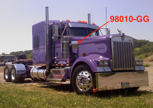 Hose Guard Fairing fits Kenworth W900,T800 Stainless Steel (pair) (Air filter cover)