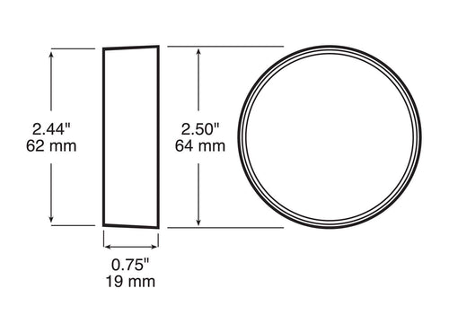 LED Auxiliary Tunnel Light, Round, Kit, 2.5″, amber
