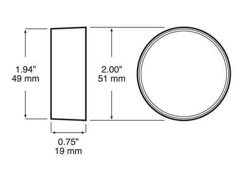 LED Auxiliary Tunnel Light, Round, Kit, 2″, amber