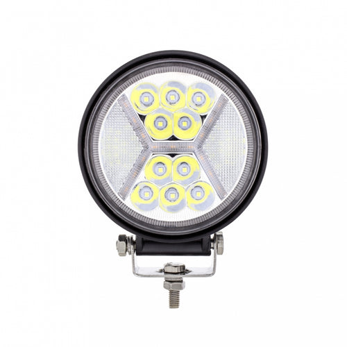 4.5" 24 High Power LED Work Light With "X" Amber Light Guide